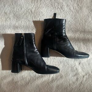 Elegant Black Leather Ankle Booties